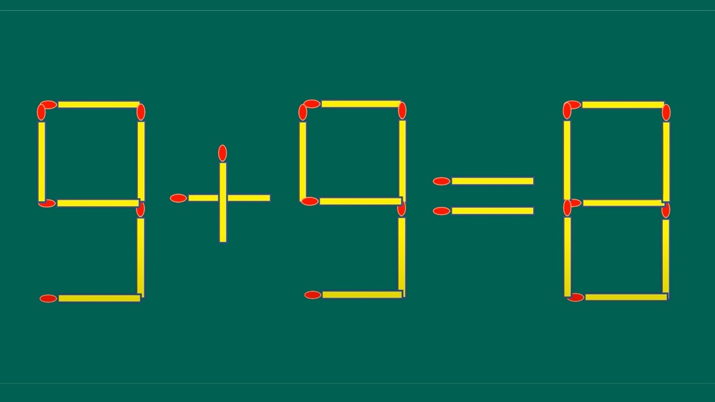 Test IQ cu chibrituri | Mutând un singur băț, transformați 9+9=8 într-o egalitate corectă