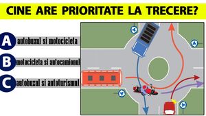 Test auto pentru șoferi, cu 10 chestionare | Primul: Care dintre cele 4 autovehicule au prioritate la trecere?