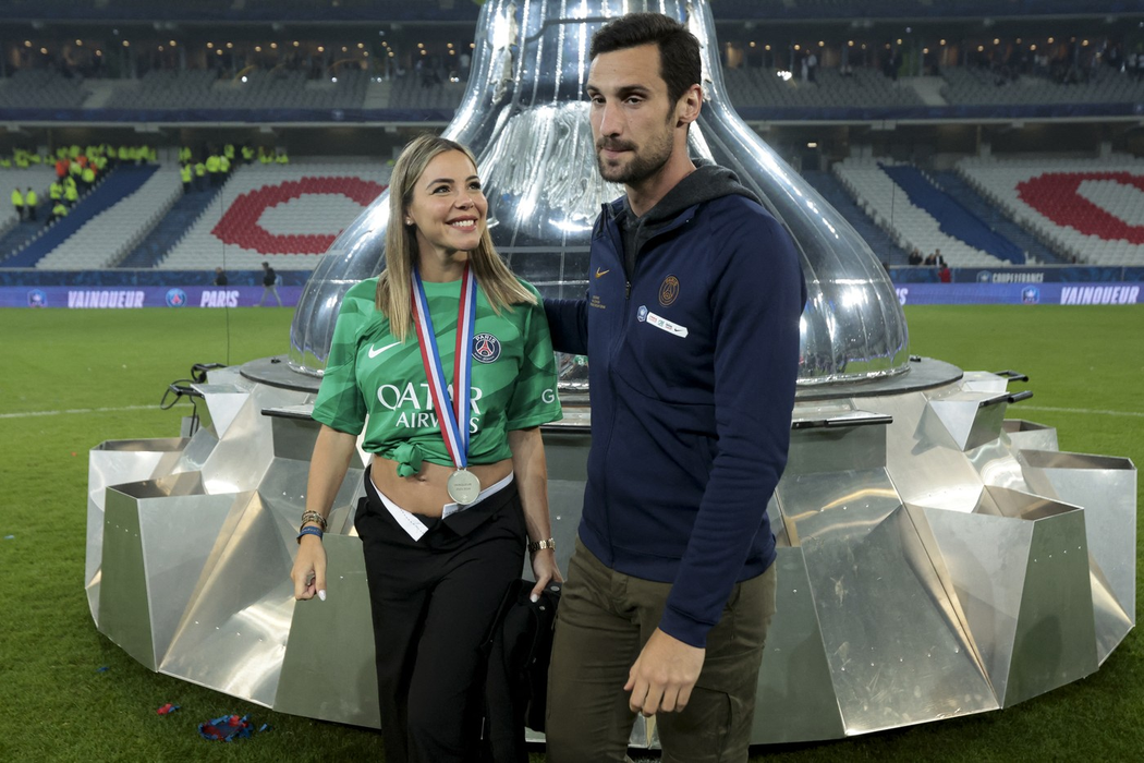 PSG goalkeeper Sergio Rico and Alba Silva celebrate the victory following the French Cup Final football match between Olympique Lyonnais (OL, Lyon) and Paris Saint-Germain (PSG) on May 25, 2024 at Stade Pierre Mauroy, Decathlon Arena in Villeneuve-d'Ascq near Lille, France - Photo Jean Catuffe / DPPI,Image: 876539399, License: Rights-managed, Restrictions: Hungary Out, Model Release: no  , Credit line: JEAN CATUFFE / AFP / Profimedia