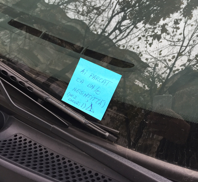 Tudy a fost cuprins de spirit civic în parcarea blocului său