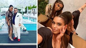 Îmbrăcată sumar, Adriana Simionescu, dans provocator pe marginea piscinei! Soția lui Adrian Minune a purtat un costum de baie sexy și s-a distrat alături de fiicele sale