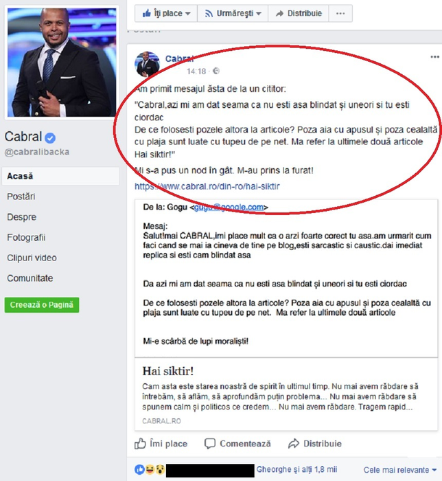 Cabral a fost acuzat de furt! Mesajul prezentatorului după ce totul a devenit public