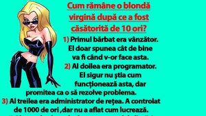 BANC | Cum rămâne o blondă virgină după ce a fost căsătorită de 10 ori?