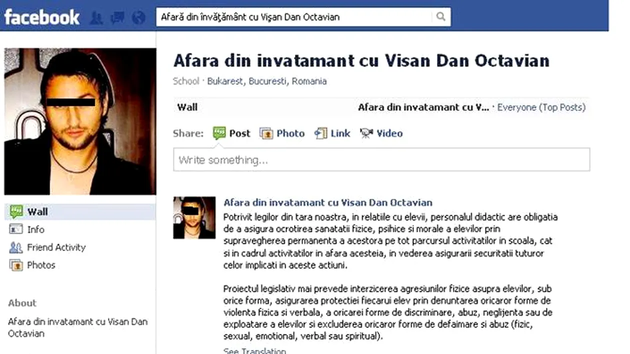 Pagina de Facebook creata impotriva profului de sport aduna mai multi adepti!
