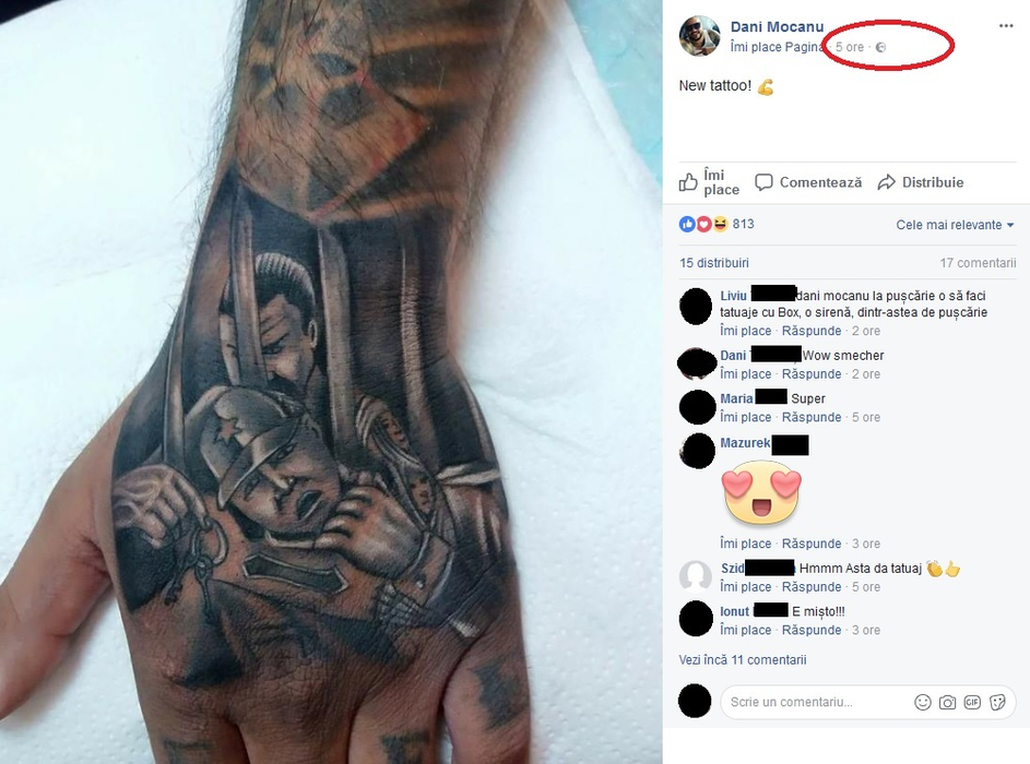 Nu se lasă! Dani Mocanu şi-a făcut un tatuaj-manifest la adresa DIICOT-ului! Ipostaza în care apare manelistul: „E super tare, boss!”