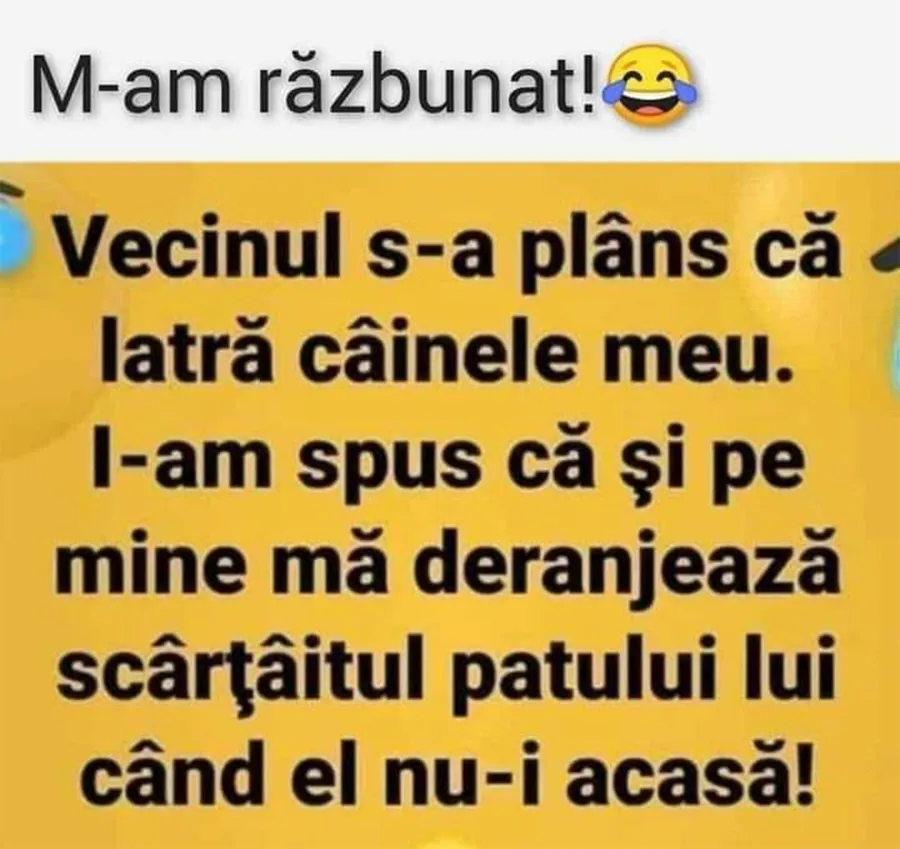 Bancul sfârșitului de săptămână | "M-am răzbunat"