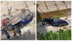 Sfârșit tragic pentru un tânăr din Olt! A murit după ce a căzut cu mașina într-un canal