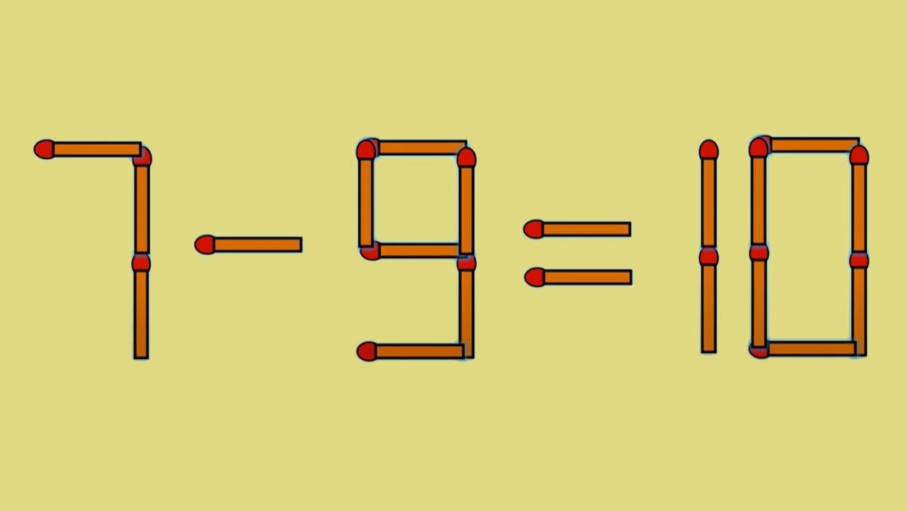 Test IQ | Pentru a corecta 7 - 9 = 10, mutați un singur chibrit