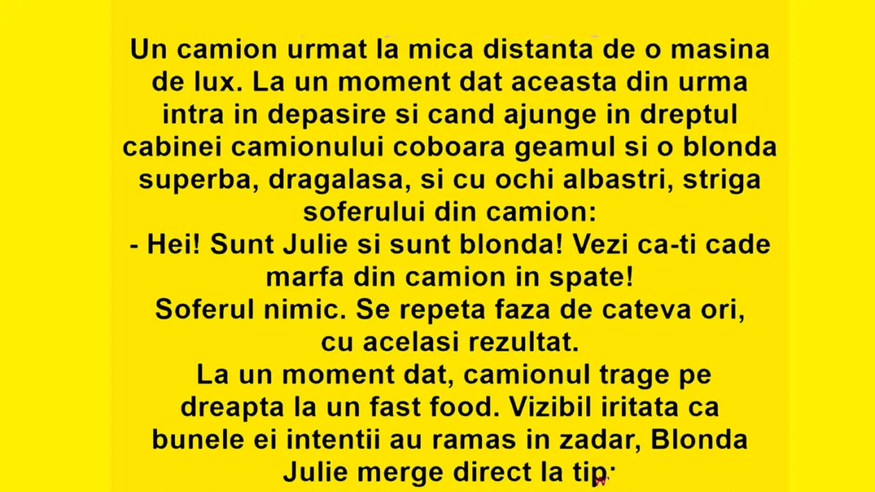 BANCUL ZILEI | Hei, sunt Jolie și sunt blondă!