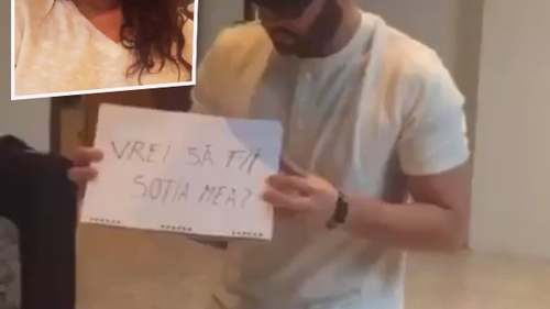 Mihai Bendeac a cerut-o de soție pe Roxana Vancea! Imaginile cu reacția savuroasă a focoasei brunete