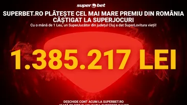 Află cine e românul care a câștigat 1.385.217 lei la jocurile online de la Superbet.ro