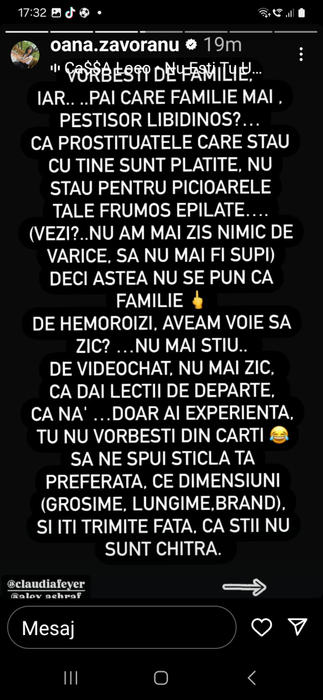 Oana Zărvoranu, replica dură pentru Alex Bodi
