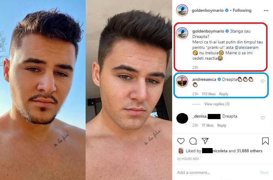 Alexia Eram, glumă nesărată pentru iubit, chiar în timp ce dormea! A luat mașina de tuns și i-a făcut o schimbare de look lui Mario Fresh. Cum a reacționat artistul, dar și “soacra”, Andreea Esca