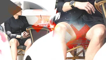 Este ”Sharon Stone” a României… Am fotografiat-o pe vedetă, la o terasă din Dorobanți, ca în celebra scenă din ”Basic instinct”!