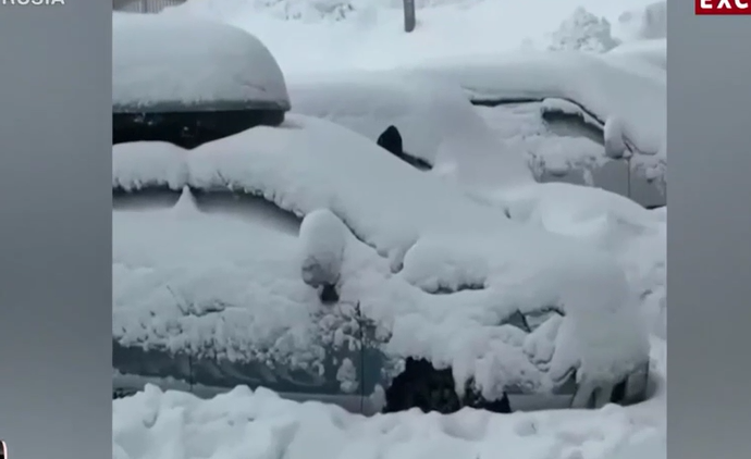 3 metri de zăpadă, după cel mai puternic viscol din ultimii 150 de ani în Rusia/ sursă foto: captură video