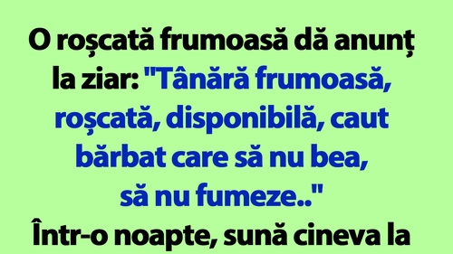 BANC | Bulă, roșcata și anunțul din ziar