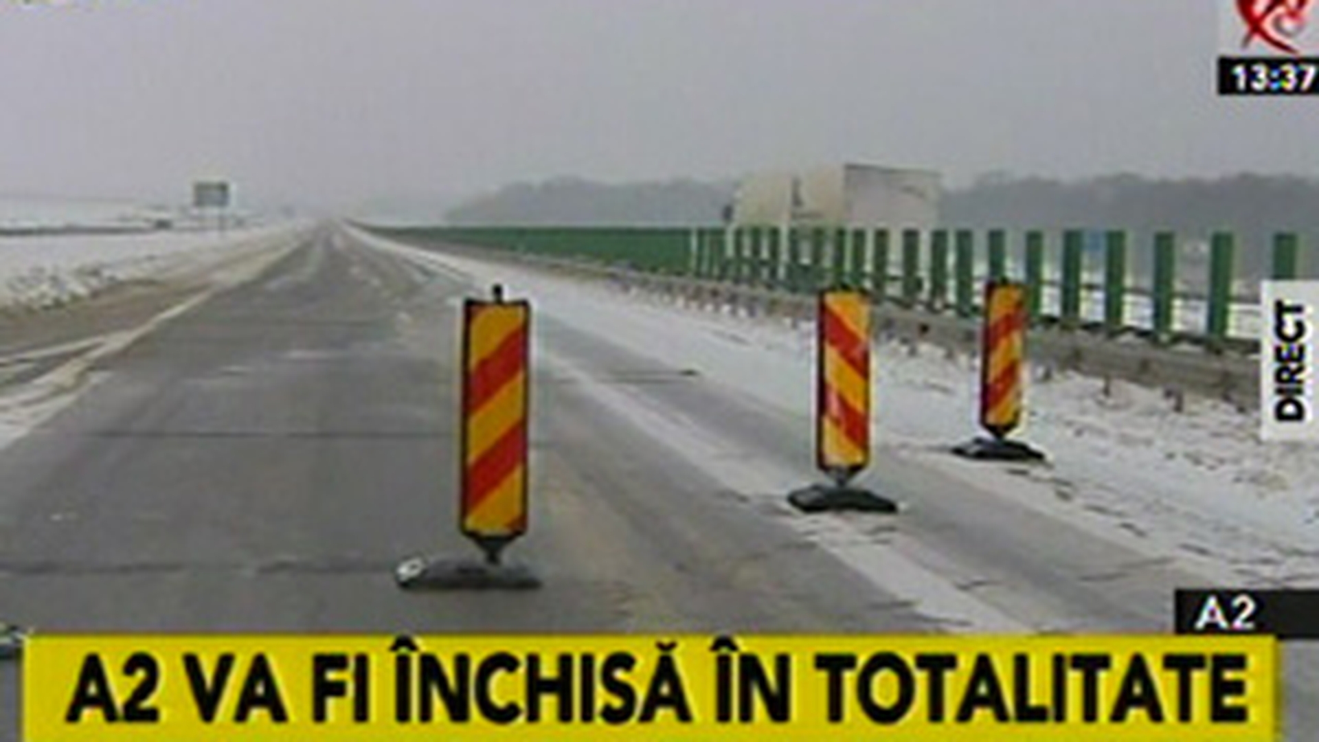 Autostrada A2 a fost inchisa in totalitate