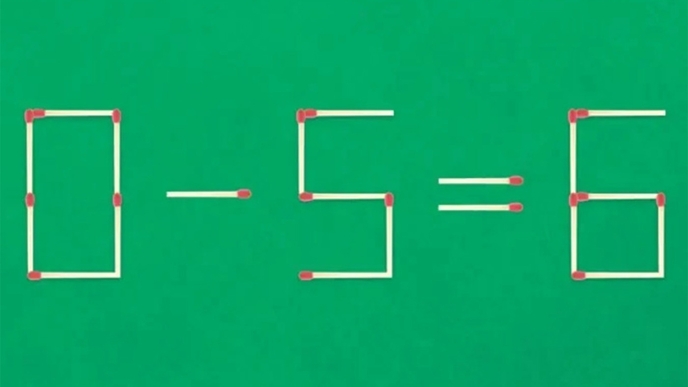 Test IQ exclusiv pentru genii | Corectați 0-5=6, mutând două chibrituri