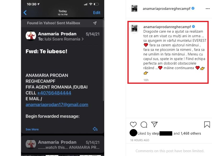 Cum o are trecută în telefon Laurențiu Reghecampf pe Anamaria Prodan! Impresara a fost cea care a dezvăluit detaliul “picant”
