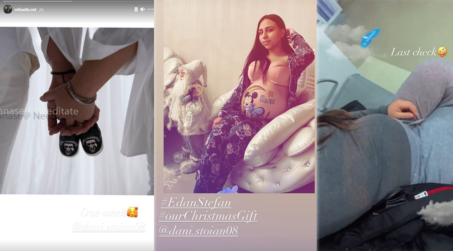 Mihaela David va naște luni, 28 decembrie 2020, un băiețel. Fiul pe care îl are cu Dani Stoian va primi numele Edan Ștefan © Instagram Stories