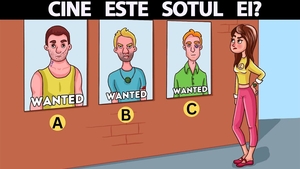 Test de inteligență pentru genii | Care dintre acești 3 bărbați dați în urmărire este soțul femeii din poză?