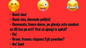 BANC | Polițistul și șoferul care se grăbea pe gheață