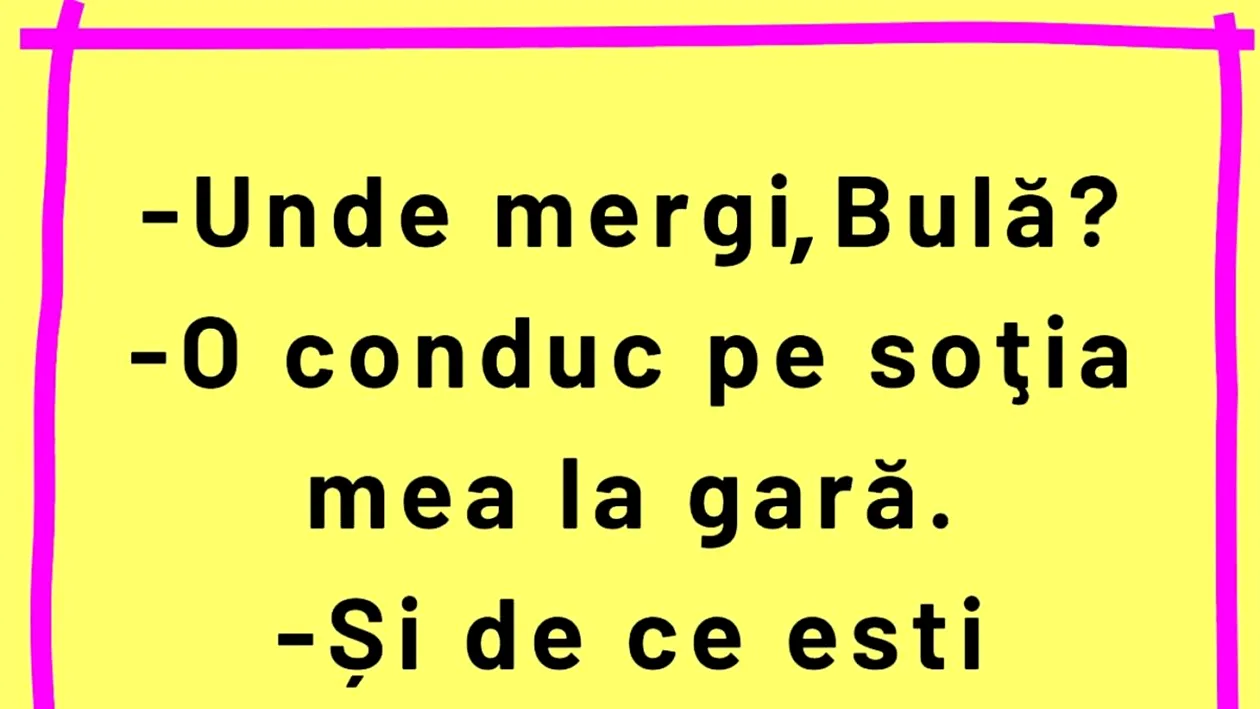 BANC | Bulă își conduce nevasta la gară