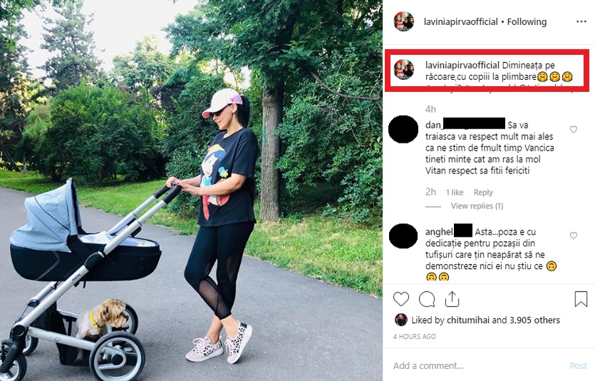 Lavinia Pîrva, surprinsă într-un parc împreună fiul ei și al lui Ștefan Bănică. La ce s-au uitat toți când au văzut căruciorul