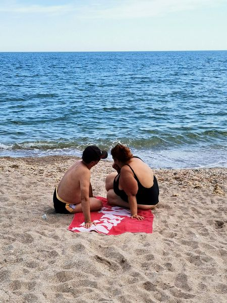 Ioana Tufaru și Ionuț, la mare / Foto: Arhivă