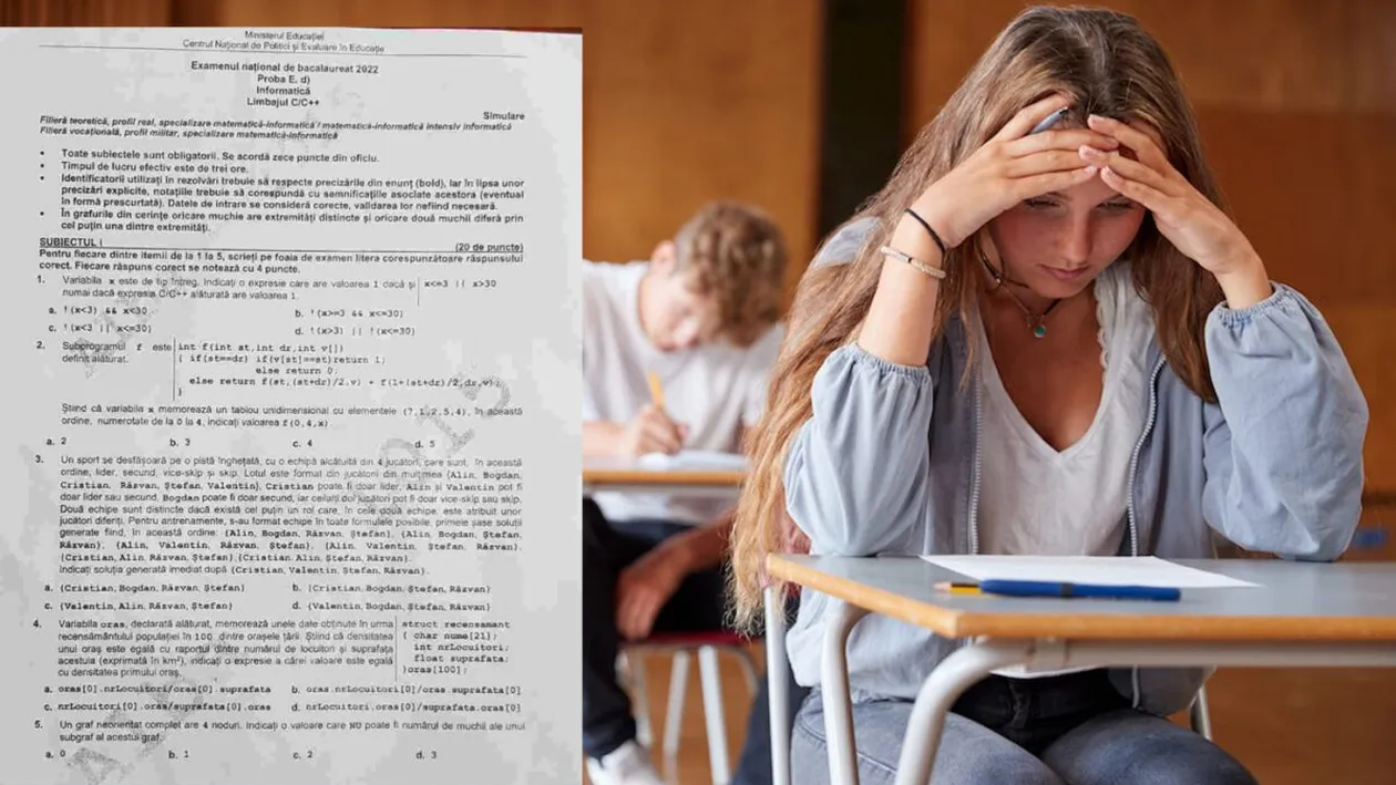 Bacalaureat 2022 | Subiectele și baremul la informatică, proba la alegere de la BAC