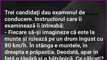 BANC | Trei candidați dau examenul de permis auto