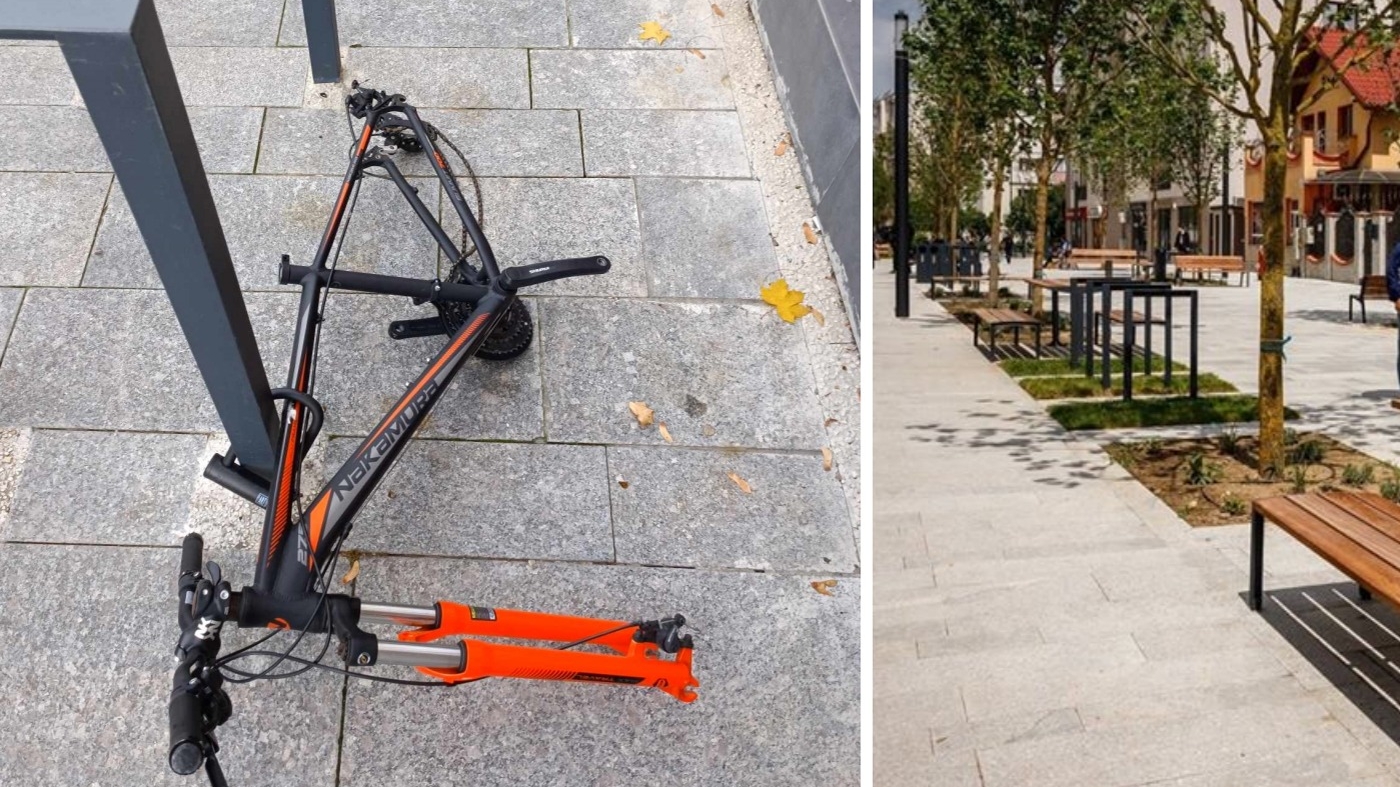 Un bărbat și-a lăsat bicicleta, legată, pe prima stradă smart din Cluj-Napoca. Ireal ce a găsit în locul ei, când s-a întors