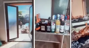 Petrecere la bibliotecă, cu angajaţii primăriei din Țuglui, Dolj. Grătarele au sfârâit la foc continuu în curtea instituţiei. Primarul a participat şi el