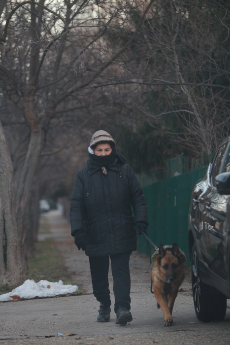 Irina Loghin, la plimbare cu cățelul ei
