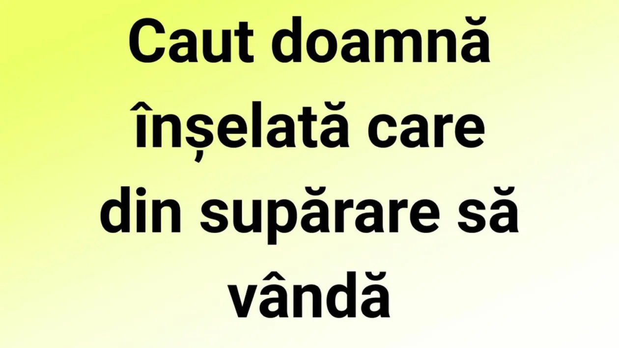 Bancul sfârșitului de săptămână | Caut doamnă înșelată