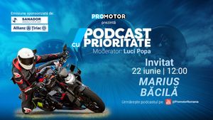 Marius Băcilă, invitat la „Podcast cu Prioritate” #104 by ProMotor. Discuții despre siguranța pe motocicletă, tehnici de pilotaj și miturile din lumea moto