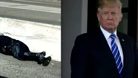 Motociclistul din coloana oficială a lui Donald Trump a făcut accident! Gestul uimitor al preşedintelui american