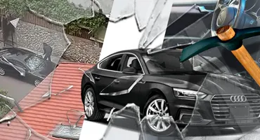 Tatăl unui lăutar din ”brigada” lui Salam a vandalizat un Audi cu un târnăcop!