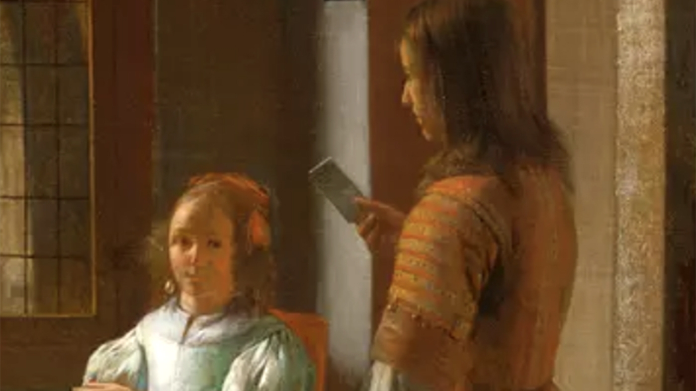 Detaliul controversat din acest tablou din anul 1670. Ce ține în mână femeia din pictură, de fapt?