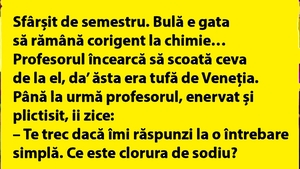 BANC | Sfârșit de semestru. Bulă e gata să rămână corigent la chimie