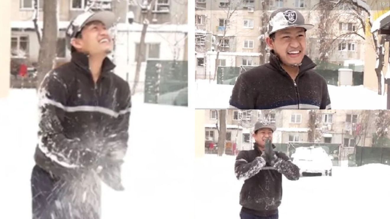 Reacția virală a unui nepalez de 23 de ani care a văzut pentru prima oară zăpadă în București: ”E foarte frig, dar îmi place”