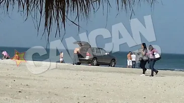 Nici nu a inceput bine vacanta de 1 Mai ca litoralul a fost invadat deja de cocalari! Un smecher si-a tras jeep-anul pe plaja