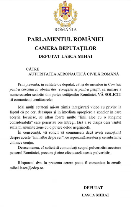 Primul mesaj transmis de Mihai Lasca Sursă foto: Facebook