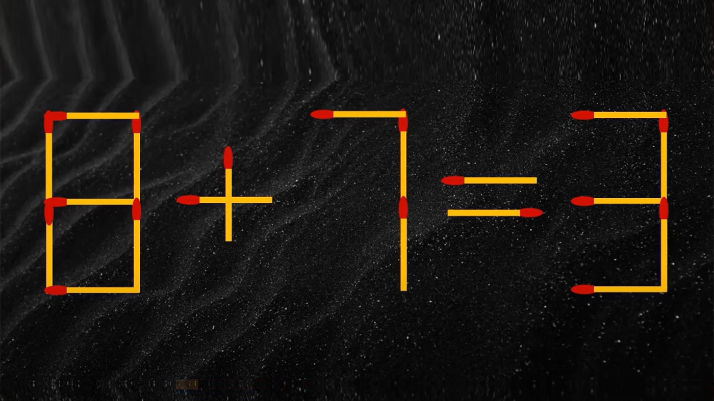 Test IQ cu chibrituri | Corectați 8 + 7 = 3, mutând un singur băț
