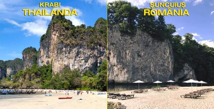 Krabi, Thailanda versus Șuncuiuș, România/ Sursa foto: Facebook