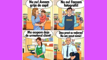 Test de logică | Care dintre acești 4 oameni a furat portofelul din supermarket?
