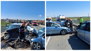 Accidente pe bandă rulantă în Dâmbovița! 5 adulți și un copil au fost transportați la spital