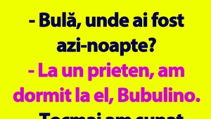 BANC | "Bulă, unde ai fost azi-noapte?"