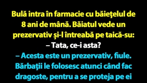 BANC | Bulă intra în farmacie cu băieţelul de 8 ani de mână