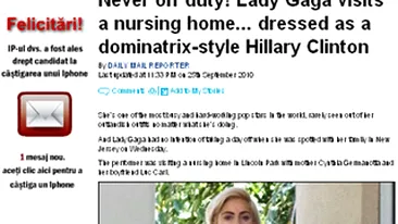 Lady Gaga a mers la un azil de batrani deghizata in Hillary Clinton